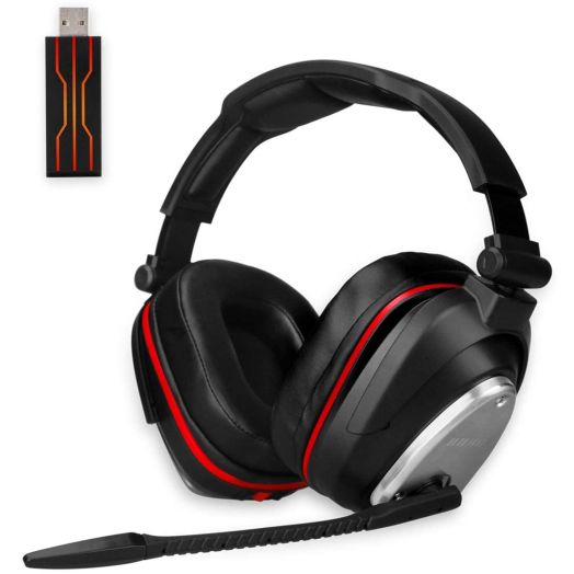 Wireless Gaming Headset for PC PS4 Switch with 7.1 Surround Sound Deep Bass- Rotating Metal Ear Cups