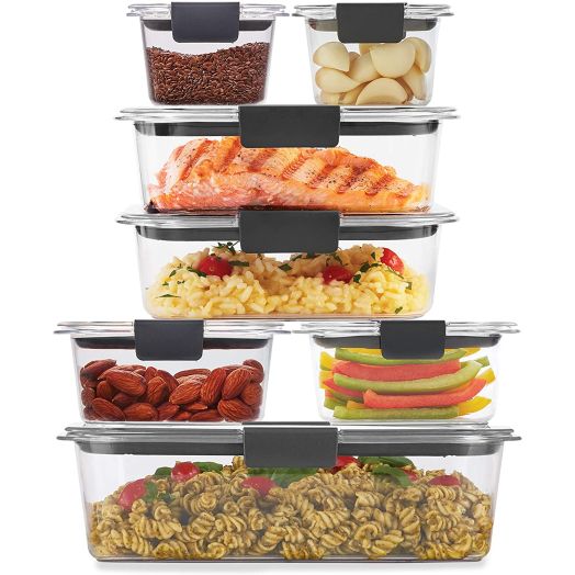 Rubbermaid Brilliance Storage 14-Piece Plastic Lids | BPA Free, Leak Proof Food Container, Clear