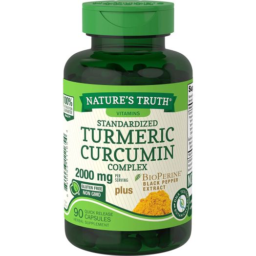 Nature's Truth Turmeric Curcumin 2000 mg | 90 Capsules | with 95% Standardized Curcuminoids and Bioperine | Non-GMO, Gluten Free Supplement
