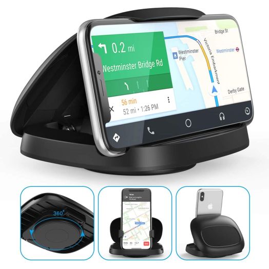 Cell Phone Holder for Car,JOYEKY Vertical Horizontal Car Phone Mount with 360 Rotate Detachable Magnetic Base Dashboard Cradle Compatible iPhone Samsung Galaxy Android Smartphones, GPS Devices