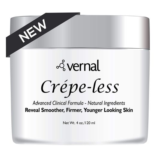 Crepe-less crepey skin firming cream to repair crepey arms, neck and hands. Organic tightening cream to erase crepy skin on arms, neck and body. Best moisturizer to treat saggy, crepe skin. Made in USA
