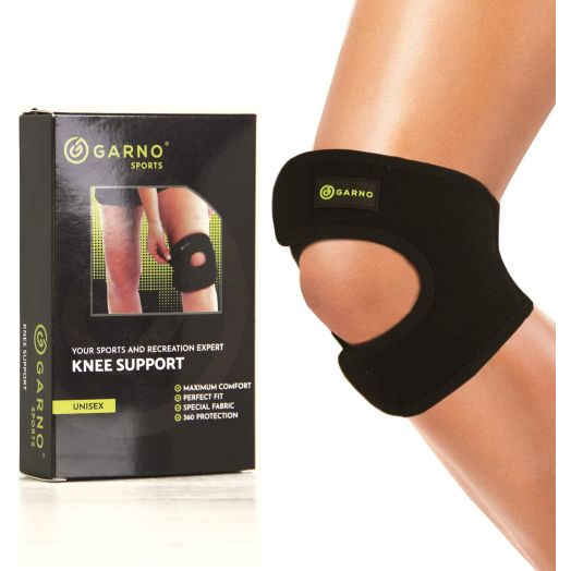 GARNO Knee Brace Plus Size XL, XXL Dual Patella Tendon Support Strap, Adjustable Neoprene Stabilizer for Meniscus Tear, Arthritis, Tendonitis, MCL, ACL, Pain Relief, Recovery, Running, Men and Women