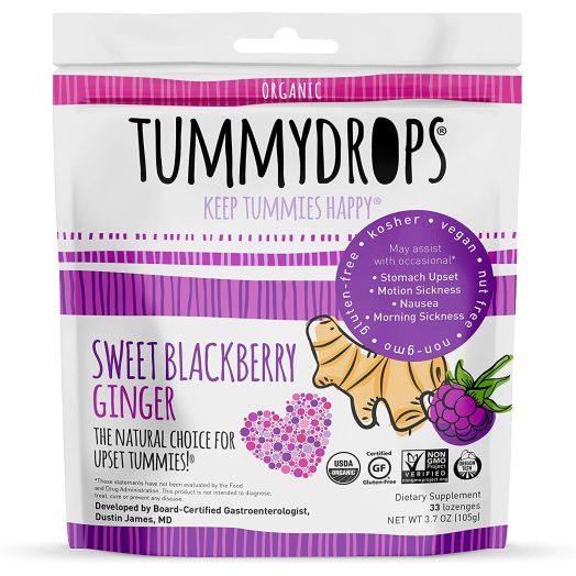 USDA Organic Sweet BlackBerry Ginger Tummydrops (Resealable Bag with 33 Individually Wrapped Drops) Certified by Oregon Tilth Organic, GFCO Gluten-Free, Non-GMO Project, and KOF-K Kosher