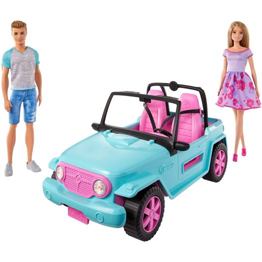 Barbie Playset with Off-Road Vehicle and Doll and Ken in Dresses and Accessories, 3+ Years, GHT35