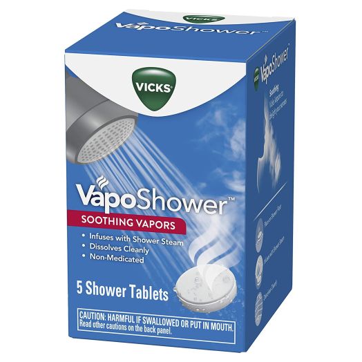 Vicks VapoShower, Shower Tablet, Shower Bomb, Aromatherapy Vapors, Eucaplytus and Menthol, Soothing Vicks Vapor Steam, 5ct