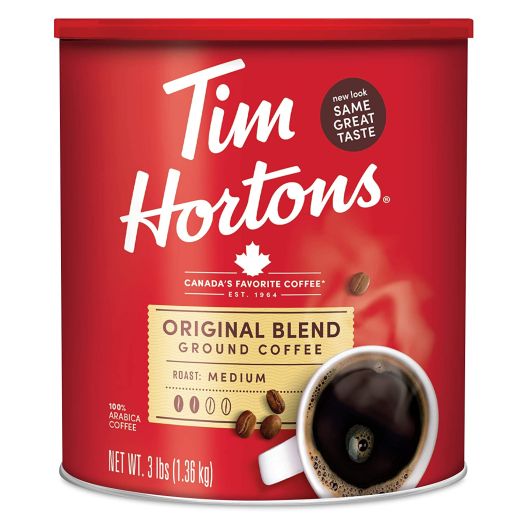 Tim Hortons Original Blend, Medium Roast Ground Coffee, 100% Arabica, 48 Ounce Canister