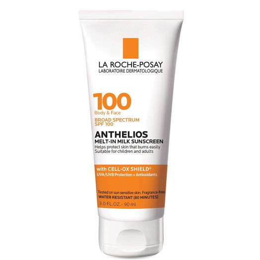 La Roche-Posay Anthelios Melt-in Milk Body and Face Sunscreen Lotion Broad Spectrum SPF 100, Oxybenzone Free, Sunscreen for Kids, Adults and Sun Sensitive Skin