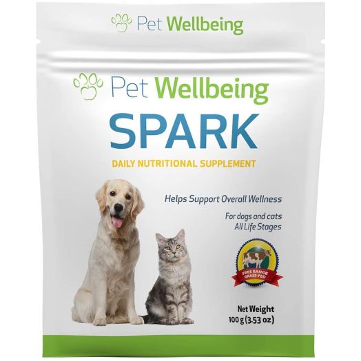 Pet Wellbeing Spark for Cats and Dogs - Daily Nutritional Superfood for Digestive Health and Vitality - 100g