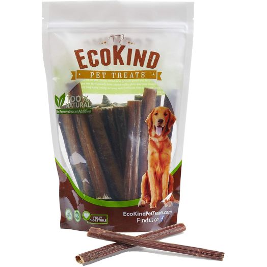 EcoKind Pet Treats Gullet Sticks - 6" Beef Dog Chews | Promote Joint and Dental Health - Farm Raised, Odorless and Fully Digestible Dog Treats for All Small Medium and Large Dogs