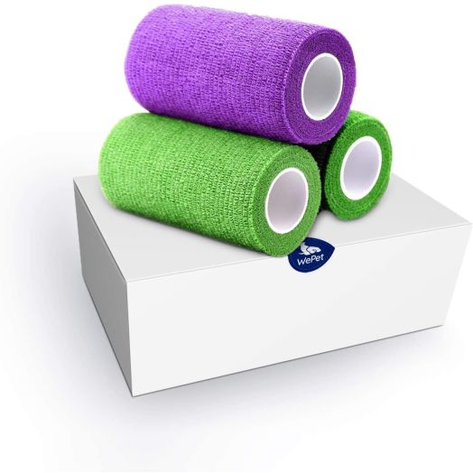 WePet Vet Wrap, Vet Tape Bulk Self-Adherent Gauze Rolls Non-Woven Cohesive Bandage First Aid for Dogs Cats Horses Birds Animals Strong Sports Tape for Wrist Healing Ankle Sprain and Swelling