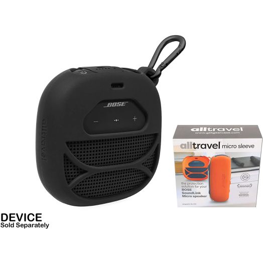 Silicone Cover Skin for Bose SoundLink Micro Portable Outdoor Speaker, by Alltravel, Full 6 Directions Protection, Customized Skin with Color and Shape Matching, Bonus Carabiner (Back)