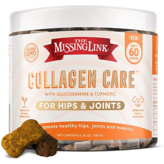 The Missing Link Hip and Joint Collagen Care Soft Chews, Adult Dogs, 60 Count