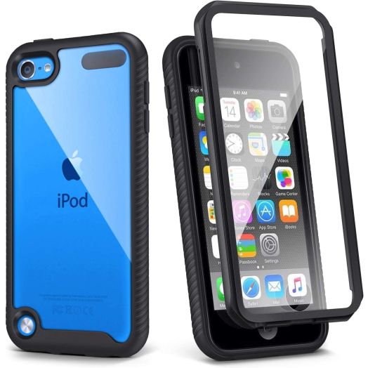 iPod Touch 7th Generation Case, IDweel Armor Shockproof Case Build in Screen Protector Heavy Duty Full Protection Shock Resistant Hybrid Rugged Cover for Apple iPod Touch 5/6/7th Generation, Black