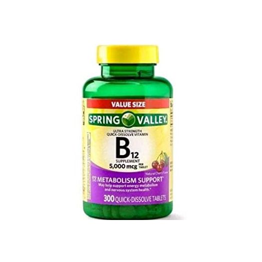 Spring Valley B12 5000mcg 300ct Metabolism Support