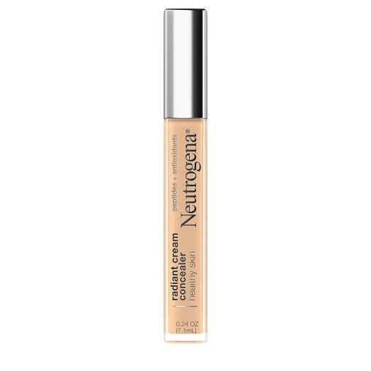Neutrogena Healthy Skin Radiant Brightening Cream Concealer with Peptides and Vitamin E Antioxidant, Lightweight Perfecting Concealer, Non-Comedogenic, Bisque Light/Medium 02 neutral undertones, 0.24 oz