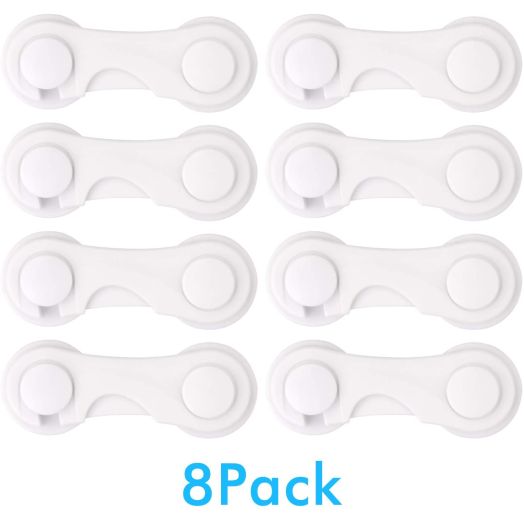 Cabinet Locks Child Proofing Safety 8 Pack Baby Cupboard Drawer Kitchen Safe Latchs with Strong Adhesive No tools and Drilling Required