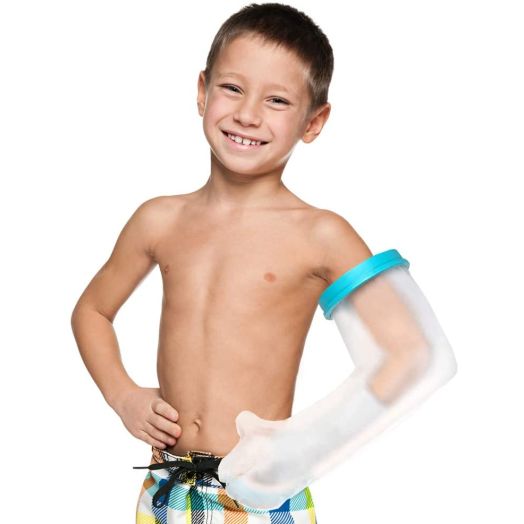 Kids Arm Cast Cover for Shower Bath, Watereproof and Watertight Cast Bandage Protector Bag for Broken Surgery Wound Arm, Hands, Wrists, Elbow, Fingers, Burns, Reusable Keeps Bandage Dry