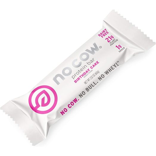 No Cow Protein Bars, Birthday Cake, 20g-21g Plant Based Vegan Protein, Keto Friendly, Low Sugar, Low Carb, Low Calorie, Gluten Free, Naturally Sweetened, Dairy Free, Non GMO, Kosher, 12 Pack