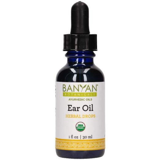 Banyan Botanicals Ear Oil  Organic Herbal Drops with Ashwagandha, Bilva and Garlic  Soothing and Comforting for The Ears  1 oz  Non GMO Sustainably Sourced No Sting