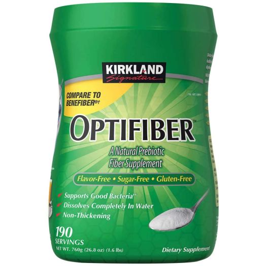 Kirkland Signature OPTIFIBER Sugar Free Favor Free Gluten Free Non Thickening, NET WT. 760g/26.8 oz (1.6 lbs) (190 Servings)