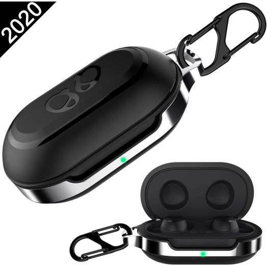 HALLEAST for Galaxy Buds Case Cover, Galaxy Buds+ Plus Carrying Case TPU Full Protective Skin with Keychain Compatible Samsung Galaxy Buds Wireless 2019 2020 Earbuds Accessories, Black