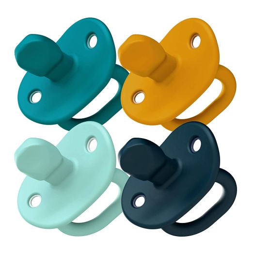 Boon Jewl Orthodontic Silicone Stage 2 Pacifier, Blue, (Pack of 4)