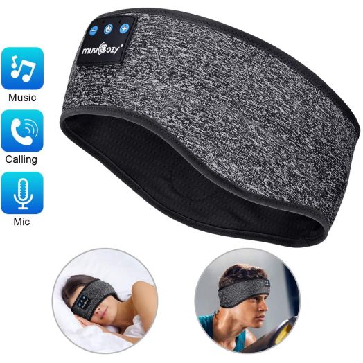 Sleep Headphones Bluetooth Sports Headband, Wireless Music Headband Headphones, IPX6 Waterproof Headphones with Mic for Sleeping Workout Running Insomnia Side Sleepers Travel AMSR Yoga Meditation