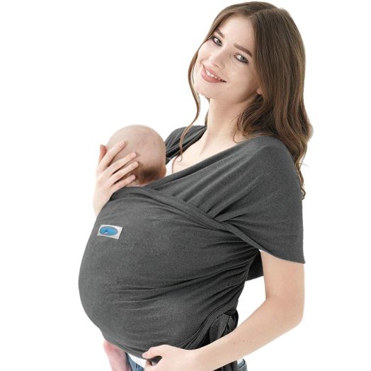 Baby Wrap Carrier Jeroray Baby Wrap,Hands Free Baby Carrier Infant Carrier,Lightweight,Breathable,Softness,Perfect for Babies Shower Gift,Heather Grey