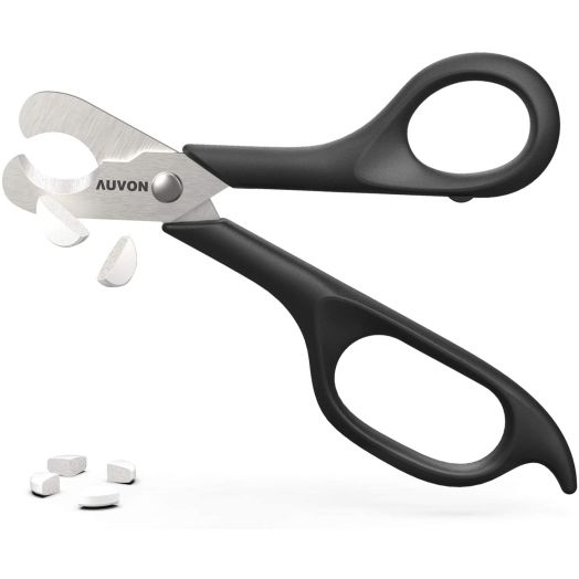 AUVON Scissors-Shaped Pill Cutter, Sharp Blade Pill Splitter for Accurately Dividing Various Size of Vitamins, Tablets and Medications in Half
