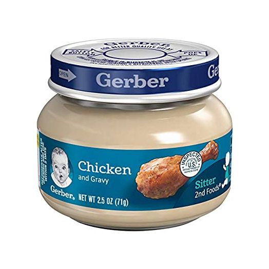Gerber Purees 2nd Foods, Chicken and Gravy, 2.5 Ounce Jars (Pack of 10)