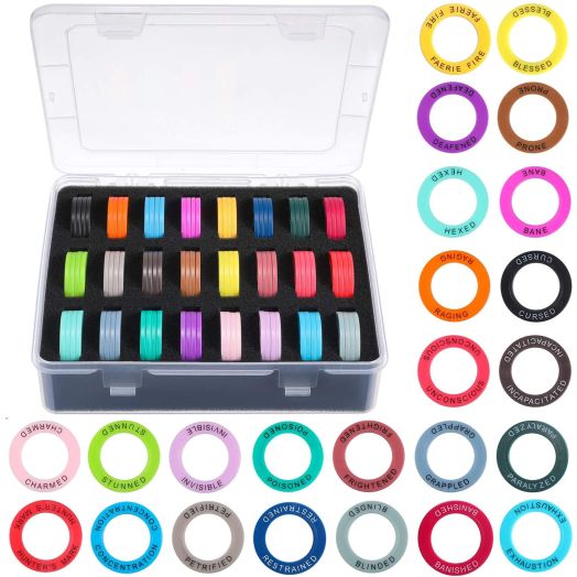 ALIZERO Tabletop RPG Condition Markers Set for Dungeons and Dragons, Includes 96 DND Status Effect Markers in 24 Frequently Used Conditions, and Premium Storage Box with Foam Padding