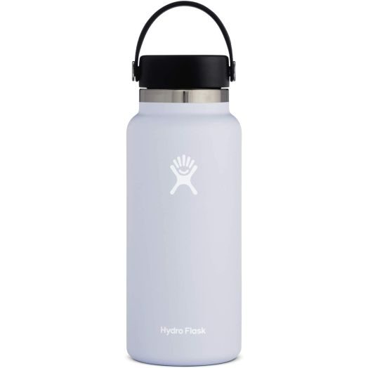 Hydro Flask Water Bottle - Stainless Steel and Vacuum Insulated - Wide Mouth 2.0 with Leak Proof Flex Cap - 32 oz, Fog