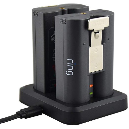 Ring Batteries Charger for Ring Rechargeable Battery,Dual Ring Battery Charger Station for Ring Spotlight Cam Battery,Ring Video Doorbell 2 and Ring Stick Up Cam Battery (Ring Batteries NOT Included)
