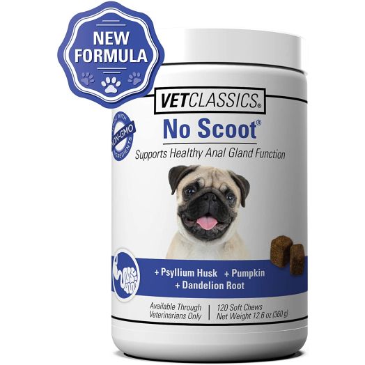 Vet Classics No Scoot Soft Chews for Dogs, Support for Healthy Anal Gland Function