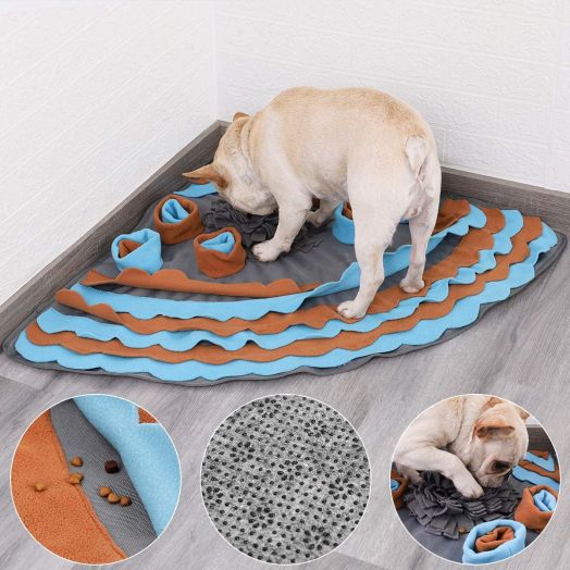 DogLemi Washable Pet Corner Snuffle mats Dog Nosework Training Mat Blanket Durable Interactive Puzzle Dog Toys Pet Sniffing Training mat Slow Eating Dog Bowl