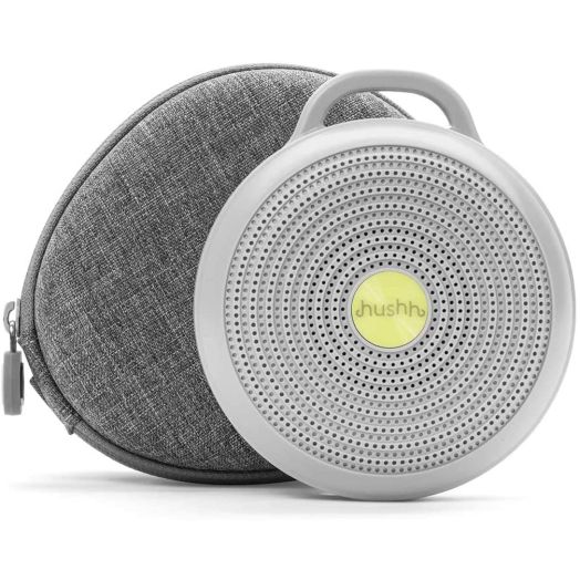 Marpac Yogasleep Travel Kit for Parents | Hushh White Noise Machine for Baby + Travel Case Bundle, Grey (BND1011)