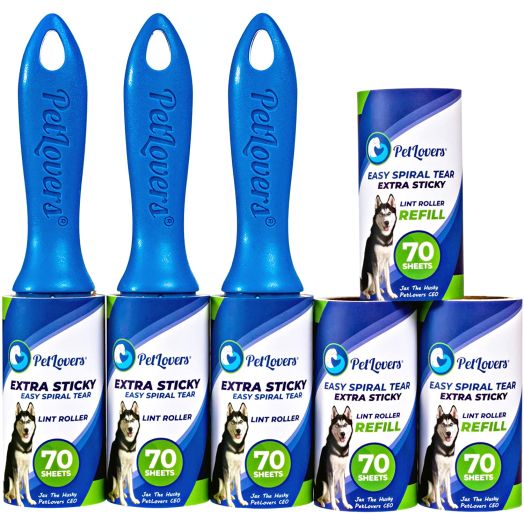 PetLovers Lint Rollers for Pet Hair Extra Sticky 420 Sheets - Lint Remover for Clothes
