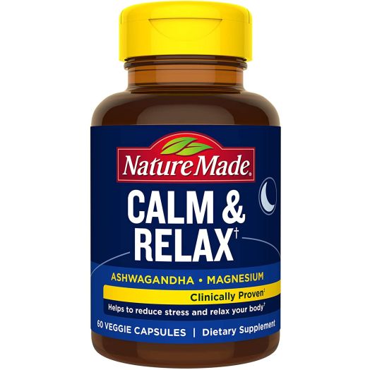 Nature Made Calm and Relax with Magnesium and Ashwagandha for Stress Relief 60 Count