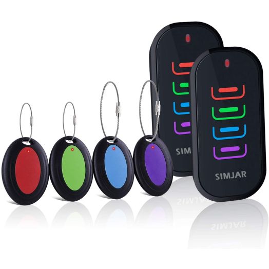 2020 New Key Finder with an Extra Transmitter and Long Chains, Simjar Wireless Remote Control RF Key Finder Locator for Keys Wallet Phone Glasses Luggage Pet Tracker