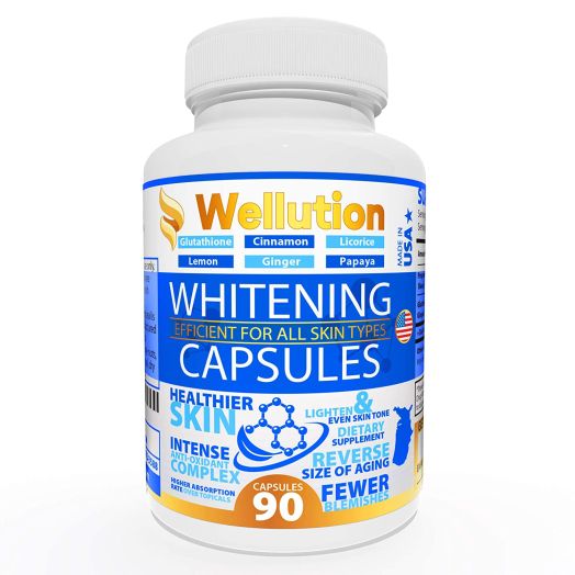 Whitening Pills for Skin - 90 caps - Herbal Supplement -3 Times Better Than glutathione - Focus on Clear Glossy Brightening and Smoothy Skin Support - Dark Spot Remover Acne and Acne Scar Remover
