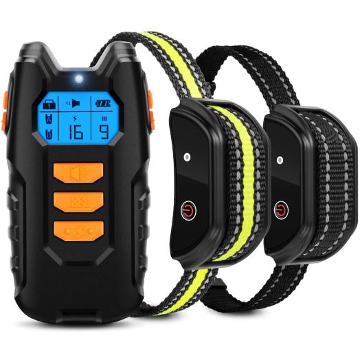 Flittor Dog Training Collar, Shock Collar for Dogs with Remote, 2 Receiver Rechargeable Dog Shock Collar, 3 Modes Beep Vibration and Shock Waterproof Bark Collar for Small, Medium, Large Dogs