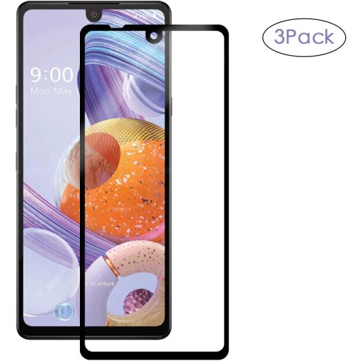 [3 Pack] SINTIA Screen Protector for LG Stylo 6,Tempered Glass,Ultra Thin High Definition Bubble-Free Anti-Scratch Fingerprint(Black)