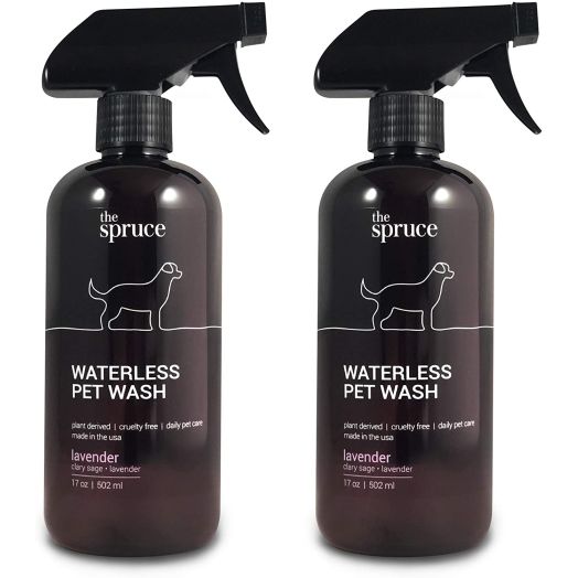 The Spruce Waterless Pet Wash, No Rinse Moisturizing Shampoo for Pets - Daily Pet Care - Cleaning, Cleansing, and Conditioning for Dogs, Puppies, and Cats - 17 oz