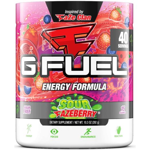 G Fuel Sour FaZeberry (40 Servings) Elite Energy and Endurance Formula 9.8 oz.