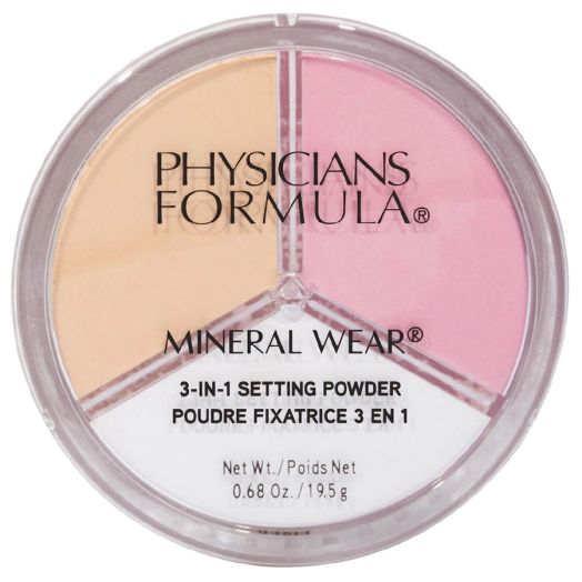 Physicians Formula Mineral Wear 3-in-1 Setting Powder, Set/Bright/Bake