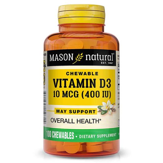 Mason Natural Vitamin D3 10  mcg (400 IU)  Chewables