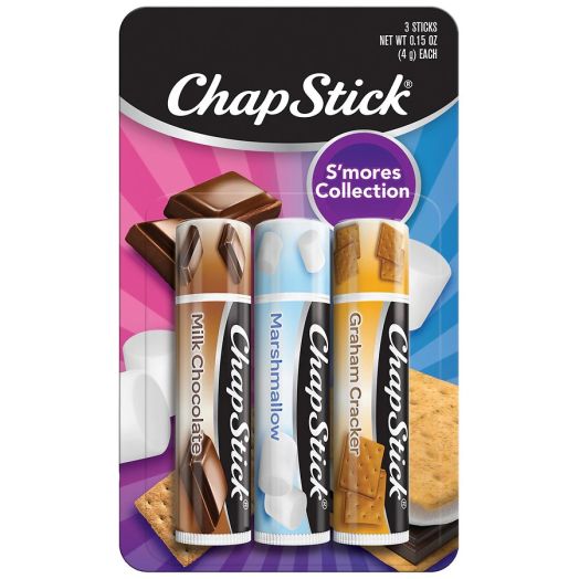 ChapStick Lip Balm S'mores Collection Graham Chocolate, Marshmellow, Milk Chocolate, 3 count