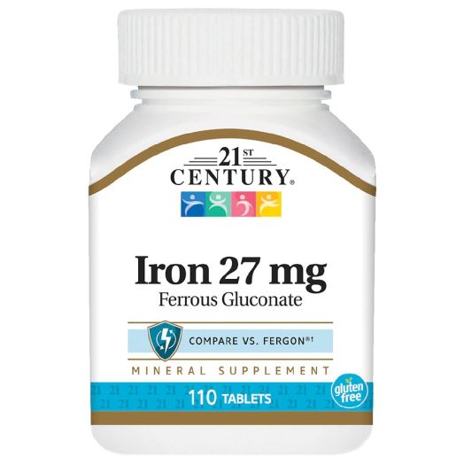 21st Century Iron 27 mg (Ferrous Gluconate) Tablets