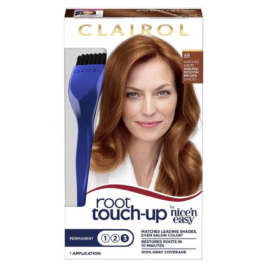 Clairol Permanent Creme Root Kit, Light Auburn/Reddish Brown 6R