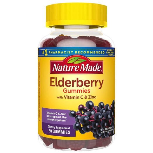 Nature Made Elderberry Gummies with Zinc and Vitamin C Raspberry